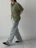 [unisex] 418 Teen Blue Wide Denim Pants