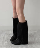 Peanut Fold Layered Long Boots