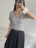 Halter Bustier Short Sleeve T-Shirt