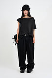 Off-shoulder boxy T-shirt