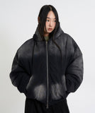 Quilted hood zip-up bomber