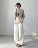 White Long Wide Pants