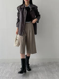 Flat Single Overfit Leather Jacket