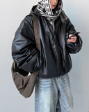 Exit Leather Hood Jumper