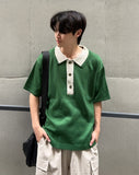 Medi collar short sleeve knit