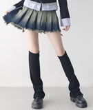 Rickett Denim Pleated Wrap Skirt