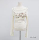 Sieta Lettering Off-Shoulder T-Shirt