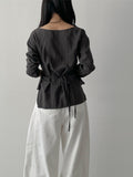 Paper See-through Wrap Blouse