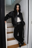 Vegan leather varsity jacket