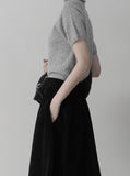 Whole Garment Half Neck Short Sleeve Knit