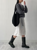 Raccoon V-neck loose-fit knit