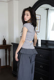 Frill skirt nylon pants