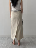 Kanna Linen H-Line Long Skirt