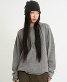 Lambswool roll-edge crop knit