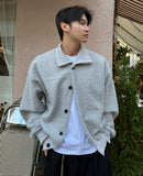 Winter high-neck angora cardigan