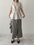 [SS] Bocashi Button Long Skirt