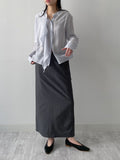 Ruffle Tencel See-through Blouse
