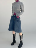 525 Cat Washing Bermuda Wide Denim