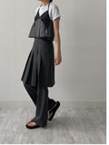 Pleated Bootcut Layered Slacks