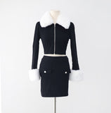 Pudi crop cardigan + skirt set