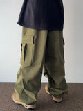 Solid Cotton Banding Cargo Pants