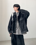 Coated Set Black Denim Jacket