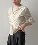 [Long Sleeve Ver.] Earth Wrap Loose Fit Blouse