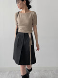 [Scarf Set] Tail Boat Neck Half Knit
