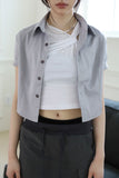 Silver cropped shirt