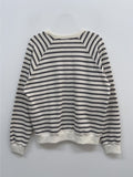 Stripe Raglan Loose Fit Sweatshirt