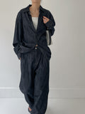 [Setup Available/Unisex] Colin Pintuck Overfit Denim Shirt Jacket
