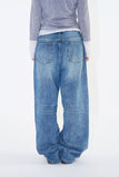 Stud embo denim pants