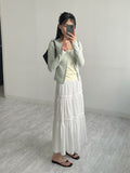 Two-button slit ribbed cardigan T-shirt