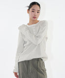 Pigment ribbed henley long sleeve