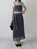 Rose Ribbed Boat Neck Short Sleeve T-shirt