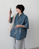 Leteon Denim Half Shirt