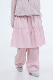 PRTN) Pintuck Flare Mid Length Skirt