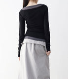 Charlotte Color Matching Off-Layered T-shirt