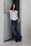 zipper biker denim