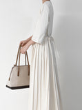 [Premium] Sophia Pleated Strap Long One Piece