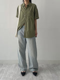 [unisex] 418 Teen Blue Wide Denim Pants