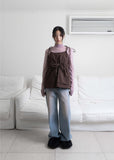 PINK WASHING WIDE DENIM PT