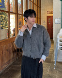 Cropped Bronzed Angora Cardigan