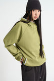 Carmine waffle hood sweat long sleeve