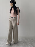 Boatneck See-Through Knit T-Shirt