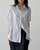 Silky Roll-up Overfit Short Sleeve Shirt