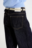 Non-fade slub low denim pants