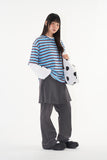 Creek stripe crop round tee