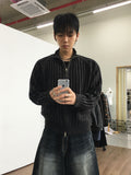 DL ribbed knit zip-up
