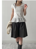 Lace Frill Short Sleeve T-Shirt
